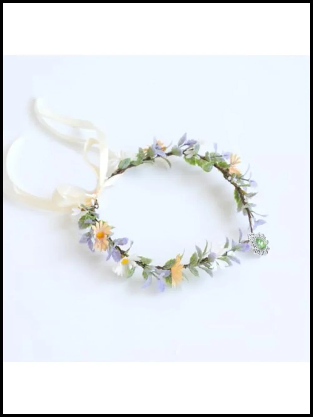 Fairy Elf Crown Flower Headband Floral Headpiece Halo for Women